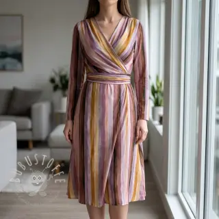Viskosestoff RADIANCE Stripes lavender digital print