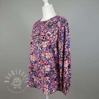 Viskosestoff STRETCH Flowers Junie black