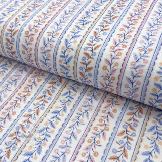 Double gauze/musselin Leaves in stripes digital print ORGANIC