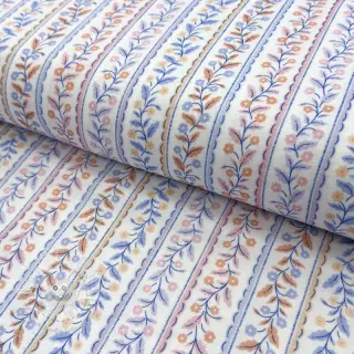 Double gauze/musselin Leaves in stripes digital print ORGANIC