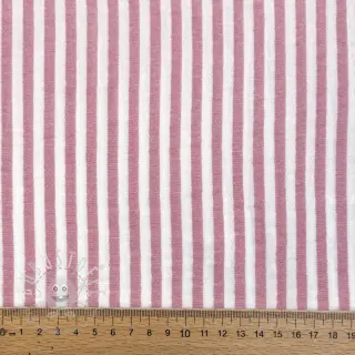 Double gauze/musselin YARN DYED Summer stripe rose