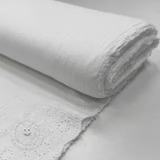 Double gauze/musselin BORDER Helene white