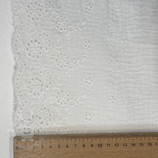 Double gauze/musselin BORDER Helene white
