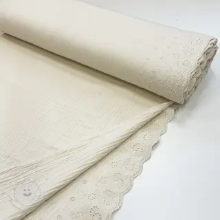 Double gauze/musselin BORDER Helene natural