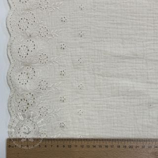 Double gauze/musselin BORDER Helene natural