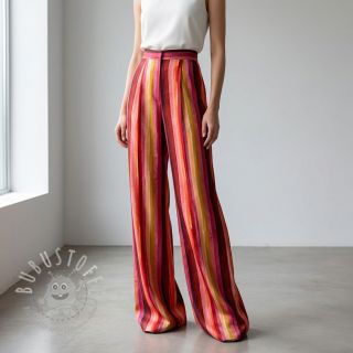 Viskosestoff RADIANCE Stripes burgundy digital print