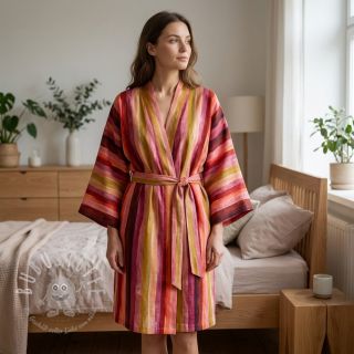 Viskosestoff RADIANCE Stripes burgundy digital print