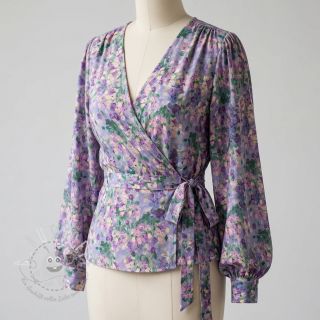 Viskosestoff SATIN Flowers Jamie digital print