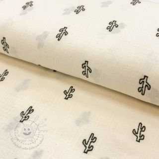Double gauze/musselin EMBROIDERY Cactus natural