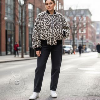 Mantelstoff TEDDY JACQUARD Animal skin brown