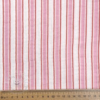 Double gauze/musselin YARN DYED Stripe in stripe pink