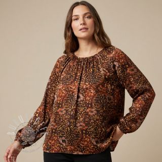 Viskosestoff SATIN Abstract flow digital print