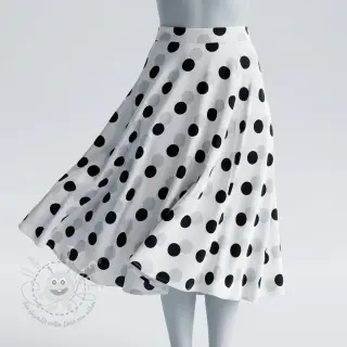 Viskosestoff RADIANCE Polka BIG dot white