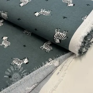 Baumwollstoff FLANNEL Zebras green