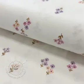 Baumwollstoff FLANNEL Flowers white