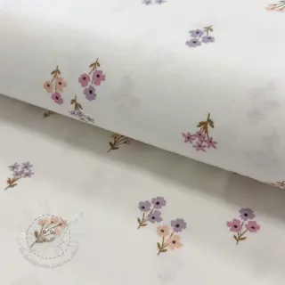Baumwollstoff FLANNEL Flowers white