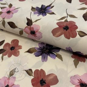 Baumwollstoff VISCOSE Flowers offwhite digital print