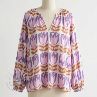 Viskosestoff ECOVERO Flowers Celia white