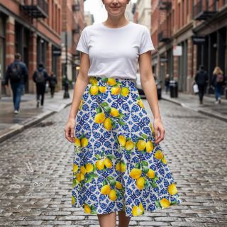 Baumwollstoff VISCOSE Lemons digital print