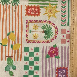 Dekostoff Linenlook Pura Vida Patch digital print