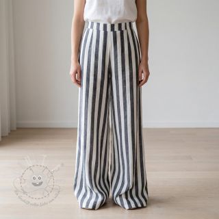 Viskosestoff YARN DYED Stripes BIG navy