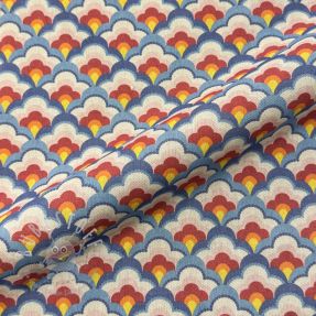 Dekostoff Linenlook Graphic Flower Scale digital print