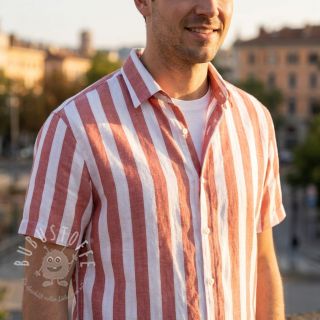 Viskosestoff YARN DYED Stripes BIG orange