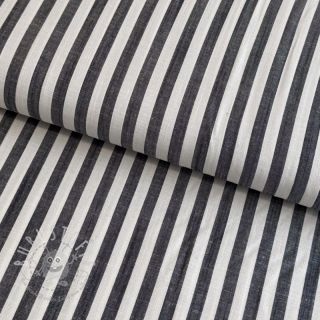 Viskosestoff YARN DYED Stripes SMALL navy