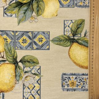 Dekostoff GOBELIN premium Citrus Lemon Azulejos
