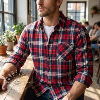 Scottish Check YARN DYED BRUSHED Atlas red