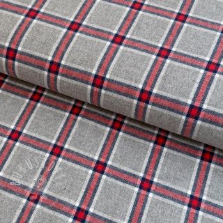 Baumwollstoff YARN DYED BRUSHED Check Dara grey