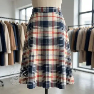 Baumwollstoff YARN DYED BRUSHED Check Mia navy