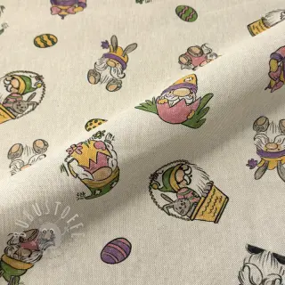 Dekostoff Linenlook Tomte Easter Egg digital print