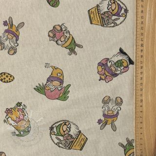 Dekostoff Linenlook Tomte Easter Egg digital print