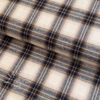 Baumwollstoff YARN DYED BRUSHED Check Tim beige