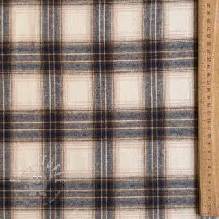 Baumwollstoff YARN DYED BRUSHED Check Tim beige
