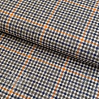 Baumwollstoff YARN DYED BRUSHED Check Mike ecru