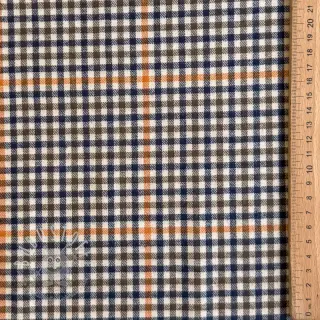 Baumwollstoff YARN DYED BRUSHED Check Mike ecru