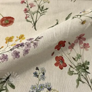 Dekostoff Linenlook Delicate Floral Field digital print