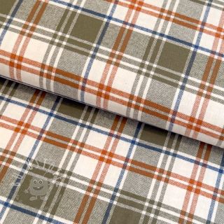 Baumwollstoff YARN DYED BRUSHED Check Mia olive