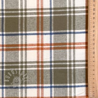 Baumwollstoff YARN DYED BRUSHED Check Mia olive