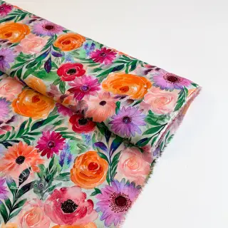 Viskosestoff RADIANCE Flowers Lirie digital print