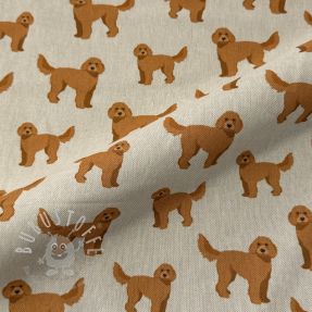 Dekostoff Linenlook Labradoodle Dog Love digital print