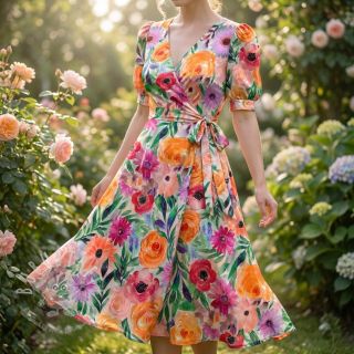 Viskosestoff RADIANCE Flowers Lirie digital print