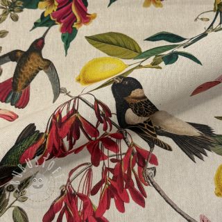 Dekostoff Linenlook Lemon Tropic Artisan digital print