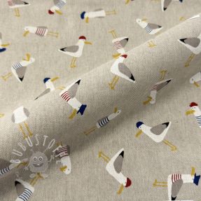 Dekostoff Linenlook premium Seagull dress up