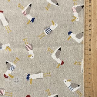 Dekostoff Linenlook premium Seagull dress up