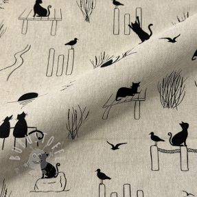 Dekostoff Linenlook premium Cat Sea Life