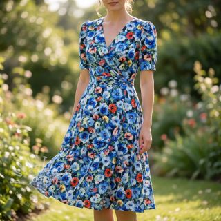 Viskosestoff RADIANCE Flower design A digital print