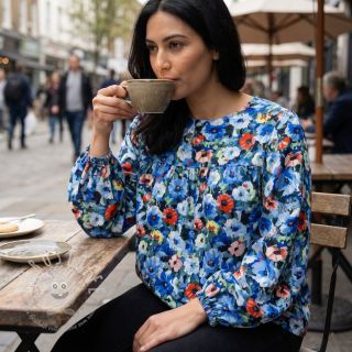 Viskosestoff RADIANCE Flower design A digital print